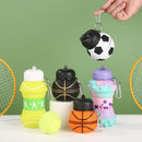 Creative Collapsible Water Bottle | Kids' Impact-Resistant Sports Flask | Silicone Soccer & Basketball Cycling Cup