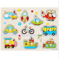 30cm Baby Toys Montessori Wooden Puzzle Hand Grab Board Educational Wood Puzzles for Kids Cartoon Animal Vehicle Child Gift