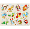 30cm Baby Toys Montessori Wooden Puzzle Hand Grab Board Educational Wood Puzzles for Kids Cartoon Animal Vehicle Child Gift
