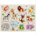 30cm Baby Toys Montessori Wooden Puzzle Hand Grab Board Educational Wood Puzzles for Kids Cartoon Animal Vehicle Child Gift