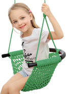 Hand-woven children's swing, suitable for indoor and outdoor, playground, backyard