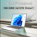 14.1"Ultra Slim Laptop  Intel N3700 16GB RAM 2TB SSD Notebook Gamer 1920*1080 Display Office Study Computer PC Windows 11 Pro
