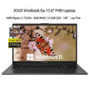 ASUS Vivobook Go 15.6" FHD Laptop, 2024 Newest Business Laptop, AMD Ryzen 3 7320U, 8GB RAM, 512GB SSD, 180° Lay-Flat, Black