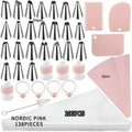 Silicone Piping Bags and Tips Set Cake DIY Decorating Kit with Stainless Steel Nozzle Reusable Silicone Pastry Baking tool