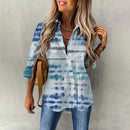 Spring Autumn Ladies Casual Shirt Office Green Blue Loose Tops Women's Long Sleeve Blouse Tops Elegant Button Up Down Shirts