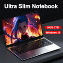 LENO 14.1"Ultra Slim Laptop 16GB RAM 2TB SSD Intel N3700 Windows 11 Notebook Gamer 1920*1080 HD Display Office Study Computer PC