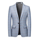 2021 New Fashion Spring and Autumn Casual Men plaid Blazer Cotton Slim England Suit Blaser Masculino Male Jacket Blazer S-6XL