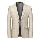 2021 New Fashion Spring and Autumn Casual Men plaid Blazer Cotton Slim England Suit Blaser Masculino Male Jacket Blazer S-6XL