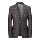 2021 New Fashion Spring and Autumn Casual Men plaid Blazer Cotton Slim England Suit Blaser Masculino Male Jacket Blazer S-6XL