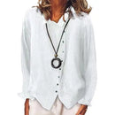 Solid Color Casual Shirts Women Autumn Long Sleeve Linen Shirts for Women Tunic Top Ladies Shirts blusa feminina рубашка женская