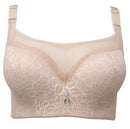 BingYanFuShi Black Khaki Cotton Bras Women Push Up Solid B C D E F Cup Bralette Full Lace Sexy Big bust 34-46 Lingerie TOP C3307