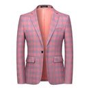 2021 New Fashion Spring and Autumn Casual Men plaid Blazer Cotton Slim England Suit Blaser Masculino Male Jacket Blazer S-6XL
