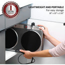 Ovente Electric Double Infrared Burner 7.5 Inch Ceramic Glass Hot Plates Cooktop. 1500W Portable Countertop Stove