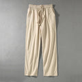 Plus Size 8XL 9XL Pants Men's Solid Cotton Linen Loose Casual Trouser Fashion Drawstring Straight Joggers Vintage Sweatpants Men
