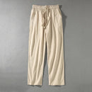Plus Size 8XL 9XL Pants Men's Solid Cotton Linen Loose Casual Trouser Fashion Drawstring Straight Joggers Vintage Sweatpants Men