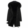 2022 Winter Trendy Men High Quality Faux Fur Liner Parka Elegant Imitation Fox Hair Hooded Long Coat Fashion Luxury Jackets