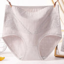 3pcs Cotton Women Panties Lady Plus Size Underwear Lace High Waist Briefs Breathable Solid Color Female Lingerie