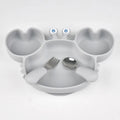 3Pcs/Set Baby Safe Silicone Dining Plate Food Feeding With Spoon Fork Cartoon Children Dishes Prevent Tipping Over And BPA Free