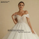 BEPEITHY Customized Beading Princess Wedding Dresses 2024 For Bride Off Shoulder Sleeveless Women Glitter Ball Bridal Gown