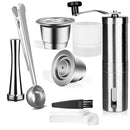 Reusable Coffee Capsule For Nespresso Stainless Steel Espresso Cups Refillable Coffee Pods Capsule With Tamper Dosing Ring