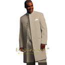 Customized men's wedding party formal occasion dress suit (jacket + vest + trousers) men's long jacket and trousers 3-piece set
