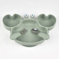 3Pcs/Set Baby Safe Silicone Dining Plate Food Feeding With Spoon Fork Cartoon Children Dishes Prevent Tipping Over And BPA Free