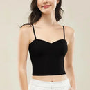Summer Vest Tops Sleeveless Cotton Bustier Soft Elastic Washable Wear-resistant Bra Vest Women Crop Top Seamless Bralette Tees