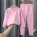 Children's velvet warm suit, autumn clothes and pants for big children, underwear for boys and girls, home clothes for babies Un
