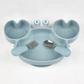 3Pcs/Set Baby Safe Silicone Dining Plate Food Feeding With Spoon Fork Cartoon Children Dishes Prevent Tipping Over And BPA Free
