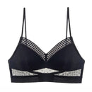 Backless Strapless Bra Push Up Plus Size Women Bralette Wire Free Sexy Lace Thin Dots Mesh Lingerie Worldcup Low Back Underwear