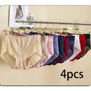 4pcs Sexy Lace Panties Women's Underpants Large Size Mid-Rise Waist Briefs Breathable Lift buttocks Female Underwear