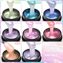 MEET ACROSS 8ml Aurora Extension Nail Gel Polish Glitter Sparkling Nail Art Semi Permanent Building Gel For Nails Manicure