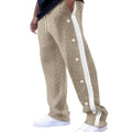 2024Spring and Autumn New Men's Trousers Texture Jacquard Single-Breasted Side Stripe Loose plus Size Casual Pants Sweatpants