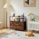 JHK Shoe Cabinet Dresser With 5 Fabric Drawers Toy Storage TV Stand Multilayer Shoe Rack Space Saving Cabinet Of Home Furniture