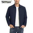 TACVASEN Lightweight Work Jackets Mens Classic Tunic Style Zipper Pockets Bomber Jackets Full Zip Spring Fall Jacket Outwear