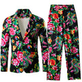 Nostalgia Style Suit 2-Piece, Men's Fashion Casual Suit Jacket & Trousers, Red & Black Available Blazer +Pants M-5XL