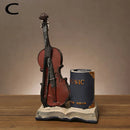 New saxophone resin handicraft pen holder ornaments, Violin storage pen holder,Office and home decoration pen holder， Pen holder