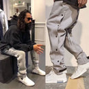 Autumn Winter Thick Sweatpants Men Side Button Sportswear Solid Brand Male Sweat Pants Oversize Clothing 2023 Hip Hop Black Grey