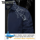 TACVASEN Lightweight Work Jackets Mens Classic Tunic Style Zipper Pockets Bomber Jackets Full Zip Spring Fall Jacket Outwear