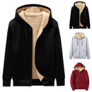 Winter Lambswool Coats Thicken Warm Jackets Long Sleeve Zipper Hoodies Casual Sports Fleece Black Coat Hooded Men Women Jacket