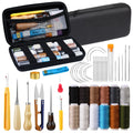 KRABALL 48/72pcs Leather Craft Sewing Working Tools Kit with Upholstery Thread Awl Needles Thimble for Repair Stitching DIY
