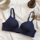 Women's Bras Sexy Seamless Wireless Ice Silk Bralette Gather Push Up Lingerie Thin Smiple Style AB Cup Deep V Female Underwear