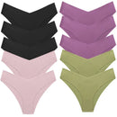 WHPC 10PCS/Set Women's Panties Seamless Fashion V-Cut Underwear Sexy Lingerie Comfort Sports Briefs Breathable Female Underpants