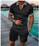 2025 Summer Men Clothing Fashion Short Sleeve Polo Shirt+shorts Sets 3D Print Trend Tracksuits Breathable Men's 2PCS Sets S-5XL