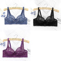 ALLTOOALL 3PC Women Sexy Lace Bras Plus Size Push Up Bralette Female Underwired Underwear Hollow Out Lingerie Embroidery Bra