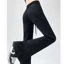 Matching Basic Women's Sweatpant Casual Lady's Sportswear New In Female Flare Pants Drawstring Wide Leg Pant Boot Cut Trousers