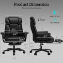 Big and Tall Office Chair, High Back Reclining Offices Desk Chairs with Wide Seat, Arms, Footrest, Office Chair