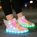 Children's Casual Shoes New Small  Medium-sized Children's LED Charging Luminous Shoes Children's Shoes USB Colorful Light Shoes