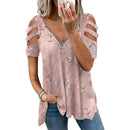 Women Blouse Sexy Breathable Lady Summer T-shirt Soft Summer Blouse Plus Size Lady Summer Top Lady Garment
