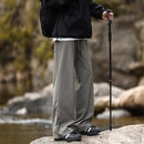 New Side Zipper Baggy Sweatpants For Men Autumn High Street Outdoor Straight Trousers Techwear Casual Drawstring Hiking Pants
